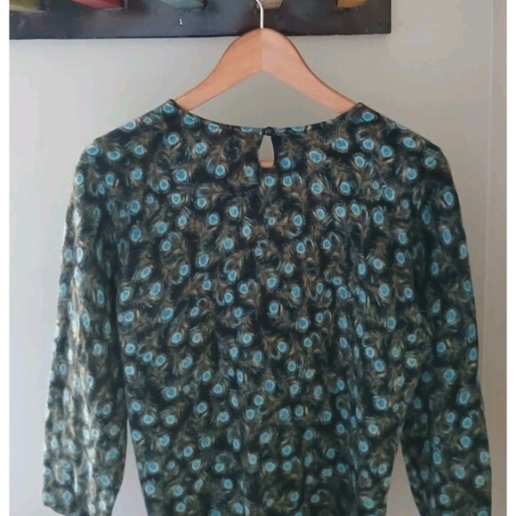 Talbots 100% Cashmere Sweater Est Size Small Brown Green Peacock Quiet Luxury - Picture 6 of 8
